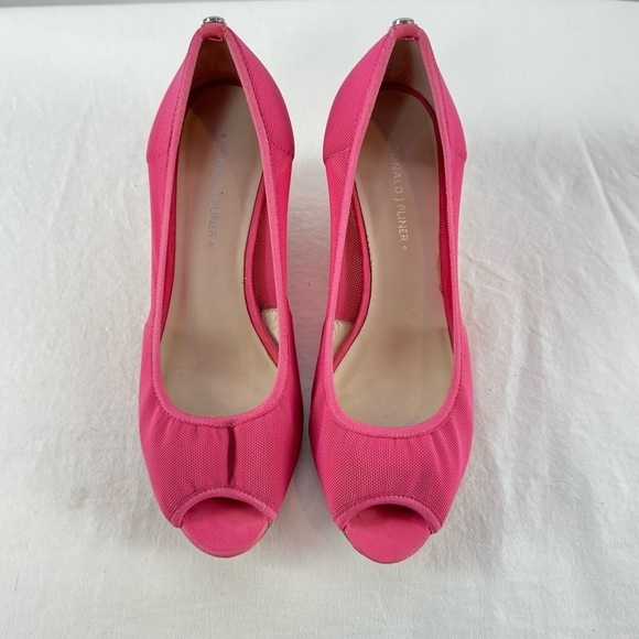Donald J Pliner Molly Peep Toe Cork Wedge Heels in Pink Size 8 - Picture 2 of 6